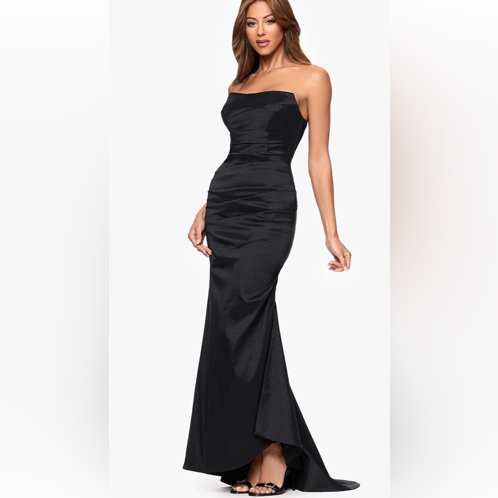 Xscape Black Strapless Gown Size 8